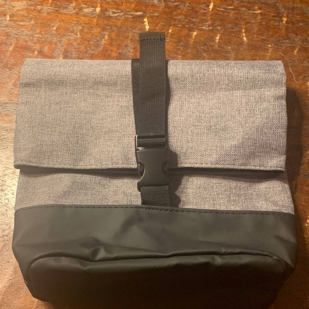 Gray and Black Men's Bag